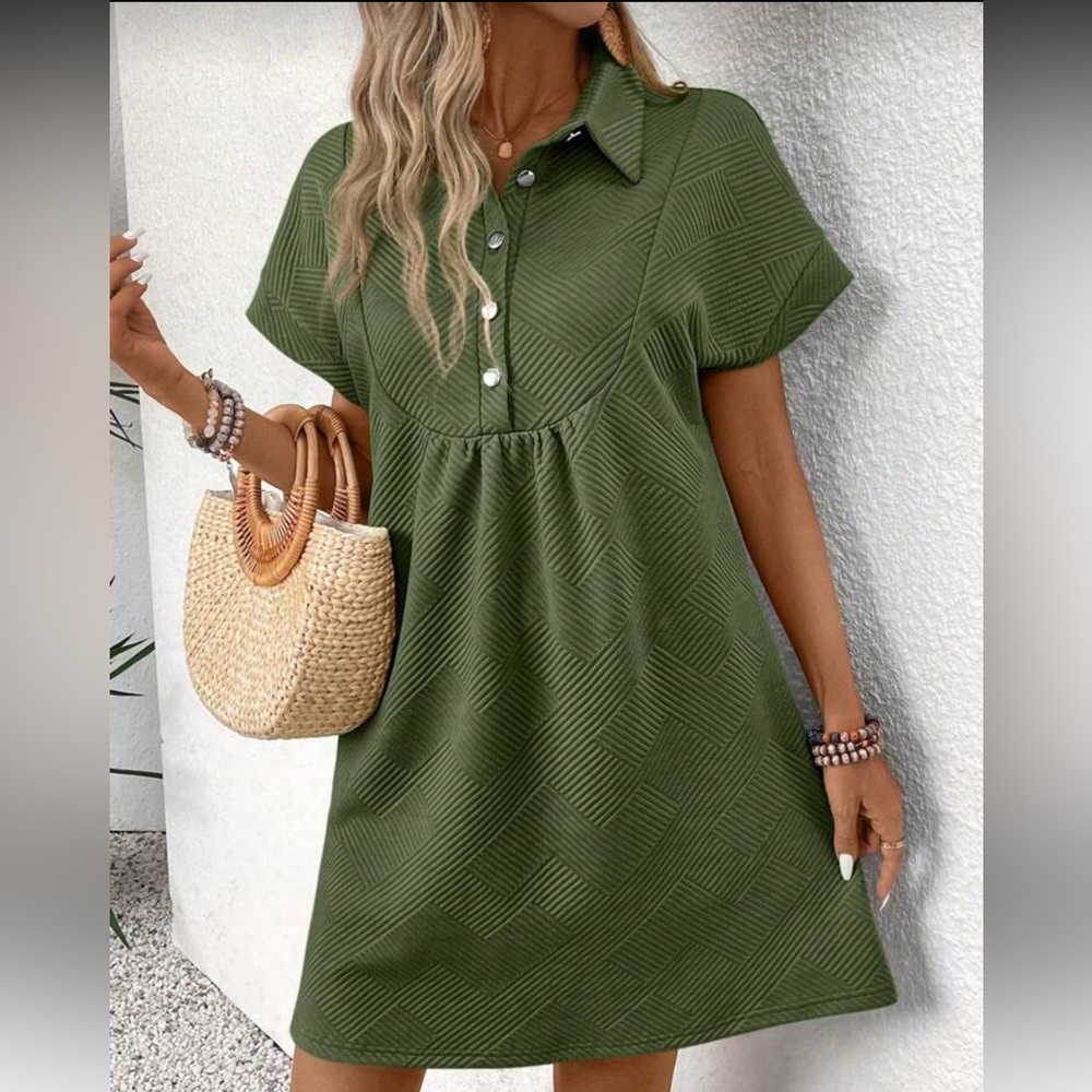 SHEIN Olive Green Mini Dress